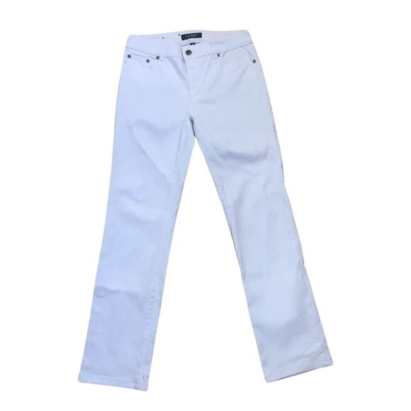 Ralph Lauren White Straight Jeans Size 2 Petite Stretch Denim Summer - Picture 2 of 9